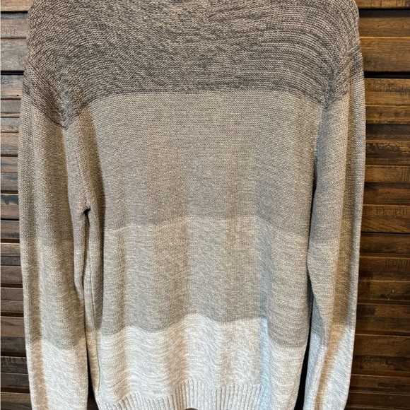 Trash Nouveau Knit Pullover Sweater Shawl Neck Mens LRG Striped Multi Color Grey - Picture 5 of 7